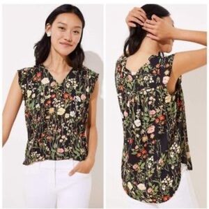 LOFT floral flutter sleeve top
